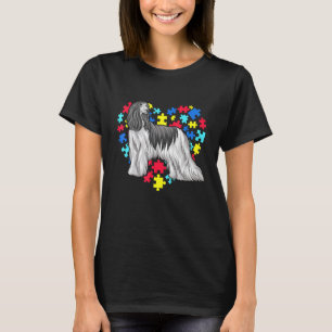 Haustier Afghanischer Windhund Autismus-Bewusstsei T-Shirt