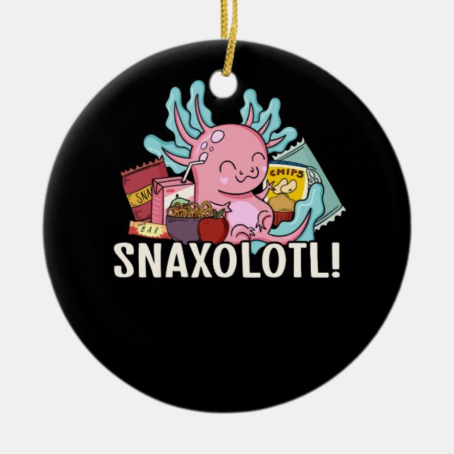 Haustier Axolotl Snaxolotl Niedlich Snacks Paläont Keramik Ornament (Vorne)