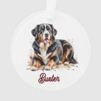 Haustier Berner Sennenhund Aquarell Braun Persona Ornament