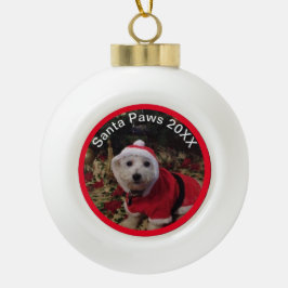 Haustier-Dekoration! Santa Paws Spaß! Keramik Ball Keramik Kugel-Ornament