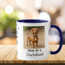 Haustier-Foto Dachshund Pfote Blau Personalisieren Tasse