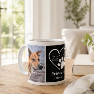 Haustier-Foto-Erinnerungsherz Schwarz Weiß Kaffeetasse
