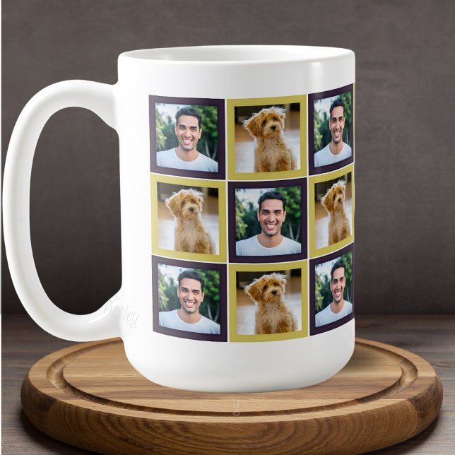 Haustier-Foto-Patchwork-Quadrate-Muster Mama Papa  Kaffeetasse (Von Creator hochgeladen)