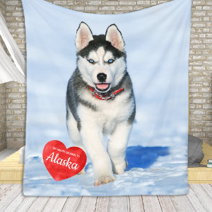 Haustier-Foto Personalisiert Einfach Chic Hundefre Fleecedecke