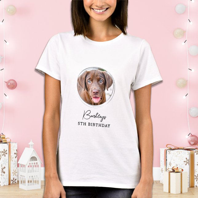 Haustier Foto Personalisiert Hund Geburtstag T-Shirt (Von Creator hochgeladen)