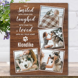 Haustier-Foto Rustikales Holz-Andenken Hunde-Geden Fotoplatte