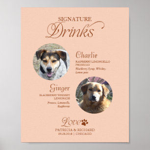 Haustier-Foto-Signature-Drinks-Hochzeitsschild Poster