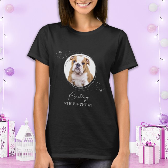 Haustier Foto Silberstars Personalisierter Hund Ge T-Shirt (Von Creator hochgeladen)