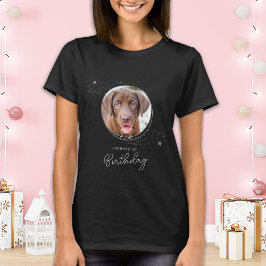 Haustier Foto Silver Stars Hund Geburtstag Persona T-Shirt