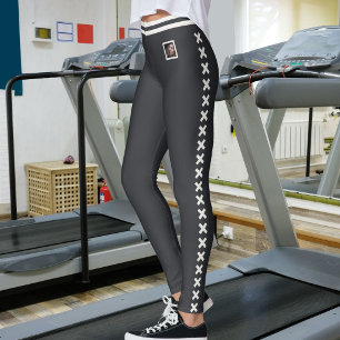 Haustier-Foto-Text Neutrales Muster Caviar Individ Leggings