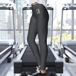 Haustier-Foto-Text Süß Warm Neutral Caviar Maßgesc Leggings