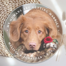 Haustier Hochzeit Personalisierter Hund Foto Verlo Getränkeuntersetzer