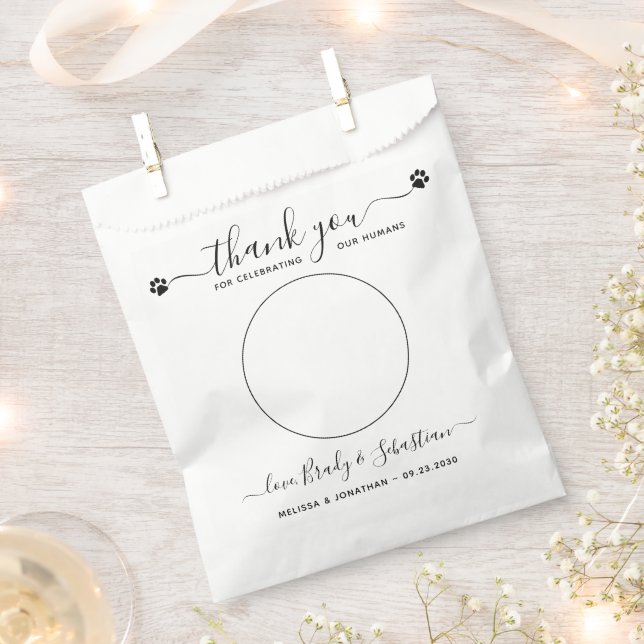 Haustier Hochzeit Personalisiertes Foto Hund Lecke Geschenktütchen (Ausgeschnitten)
