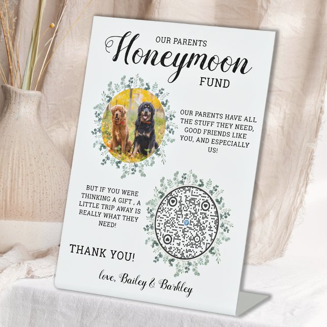 Haustier Hochzeithund Foto Honeymoon Fund Venmo QR Sockelschild (Von Creator hochgeladen)