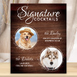 Haustier Hochzeitshund Bar Signature Cocktails tri Poster<br><div class="desc">Unterschreiben Sie Cocktails von Ihren Haustieren! Bringen Sie Ihren besten Hund, die beste Katze und jedes Haustier in Ihre Hochzeit mit einem eigenen Bar für Ihre Gäste. Ideal für Hundeliebhaber, und ein spezielles Hundeschlitten Bar wird bei Ihrer Hochzeit ein Hit sein. Einfach und doch rustikal, weiß mit schwarzem Sketch Eukalyptus-Blätter....</div>