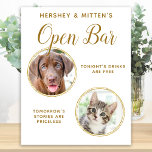 Haustier Hochzeitshund Offenes Bar Elegantes Gold  Poster<br><div class="desc">Trinke auf mich! Bringen Sie Ihren besten Hund, die beste Katze und jedes Haustier in Ihre Hochzeit mit einem eigenen Getränk, das für Ihre Gäste geöffnet ist. Ideal für Hundeliebhaber, und ein spezielles Hundeschlitten Bar wird bei Ihrer Hochzeit ein Hit sein. Einfaches, aber elegantes Gold. Passen Sie dieses Hochzeitszeichen mit...</div>
