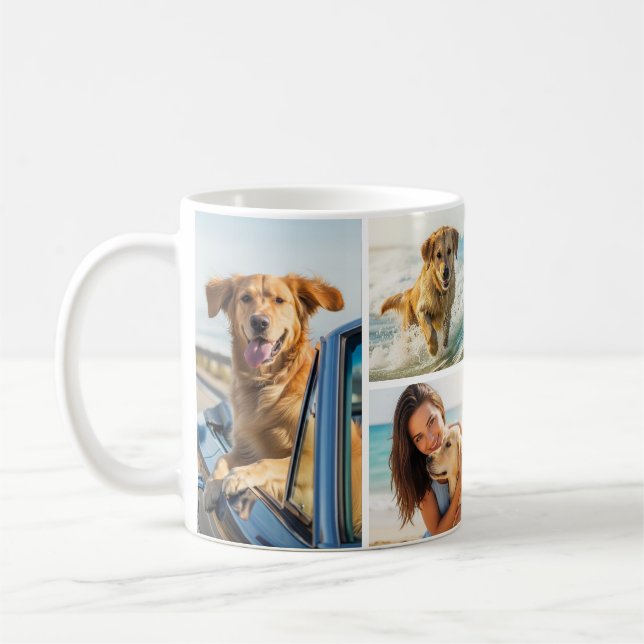 Haustier Hund 6 Foto Collage Einfach Kaffeetasse (Links)
