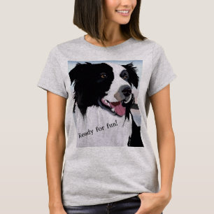 Haustier Hund Border Collie Portrait T-Shirt