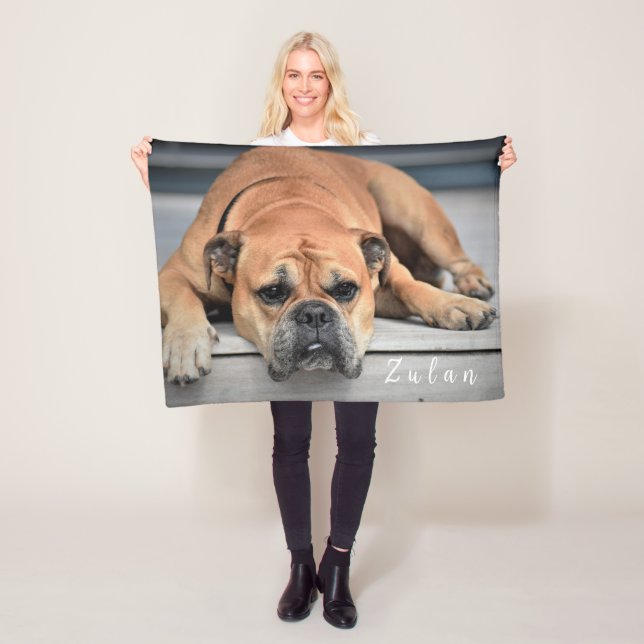 Haustier Hund Chubby Continental Bulldog Fleecedecke (Beispiel)