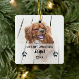 Haustier Hund Erstes Weihnachtsfest Fotos Tree Orn Keramikornament