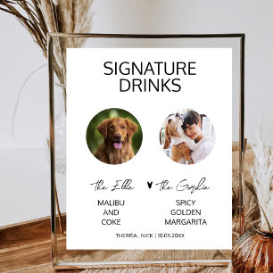 Haustier-Hund-Foto-Signatur-Getränk Moderne Hochze Poster