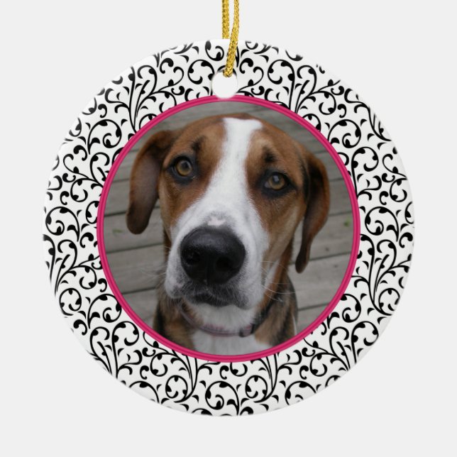 Haustier Hund Gedächtnisfeier Foto Weihnachten Keramik Ornament (Vorne)