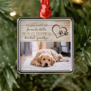 Haustier Hund Gedenkstätte Rustikale Holzfotografi Ornament Aus Metall