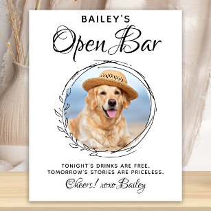 Haustier Hund Hochzeit Offene Bar Signature Drinks Poster