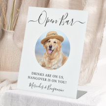 Haustier Hund Hochzeit Open Bar Custom Foto Drinks