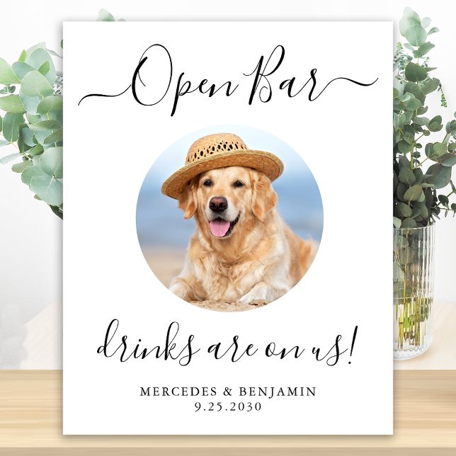 Haustier Hund Hochzeit Open Bar Personalisiert Dri Poster (Von Creator hochgeladen)