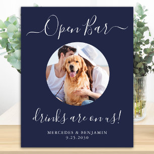 Haustier Hund Hochzeit Open Bar Personalisiert Nav Poster