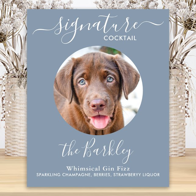 Haustier Hund Hochzeit Signature Cocktail Dusty Bl Poster (Von Creator hochgeladen)