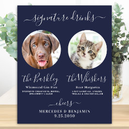 Haustier Hund Hochzeit Signature Drinks Foto Navy  Poster