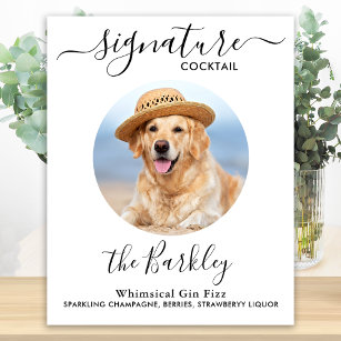 Haustier Hund Hochzeit Unterschrift Cocktail Custo Poster