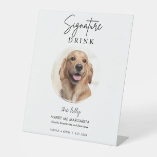 Haustier Hund Hochzeit Unterschrift Drinks Cocktai Sockelschild