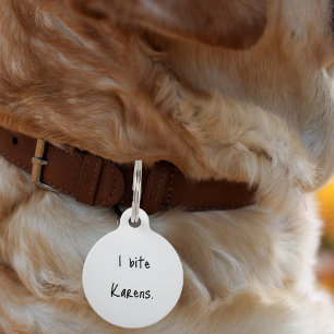 Haustier Hund Katze Ich Beiße Karens Lustiger Hals Haustiermarke