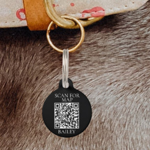 Haustier Hund Katze QR-Code-Scan für Kartenadresse Haustiermarke