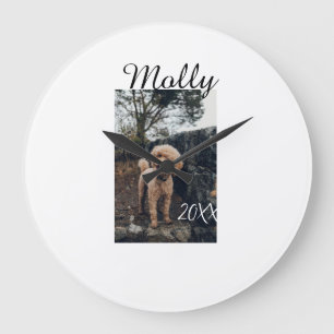 Haustier Hund Katze Tier Geburtstagsfoto modern Ja Große Wanduhr
