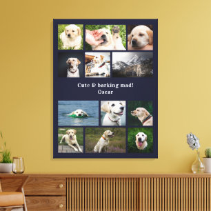 Haustier Hund Lover Custom 12 Foto Collage Leinwanddruck