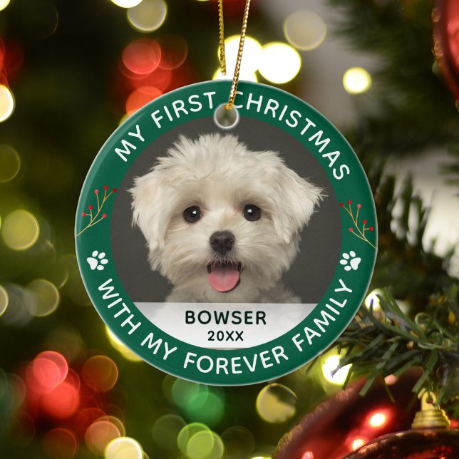 Haustier Hund mein erstes Weihnachts-Custom-Foto Keramik Ornament (Von Creator hochgeladen)