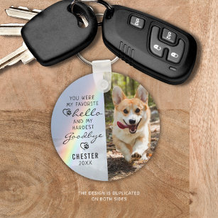 Haustier Hund Memorial Favorit Hallo Foto Rainbow Schlüsselanhänger