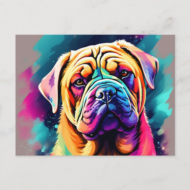 Haustier Hund Portrait Shar Pei Postkarte (Vorderseite)
