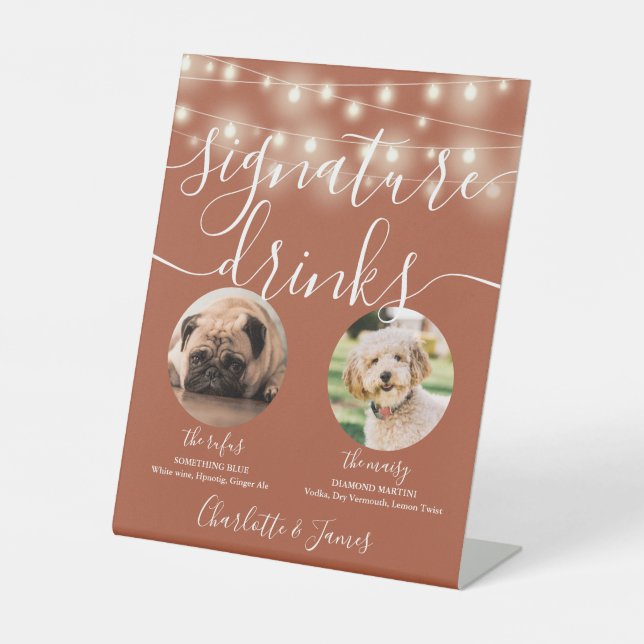 Haustier Hund Signature Drinks String Lights Terra Sockelschild (Vorderseite)