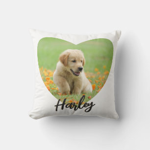 Haustier Hund Tierliebhaber Herz Foto Einfach Styl Kissen