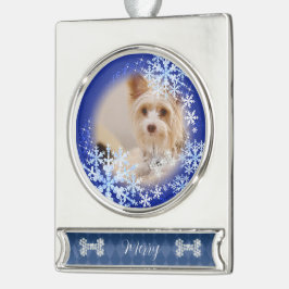 Haustier Hund Weihnachten Blauer Ornament