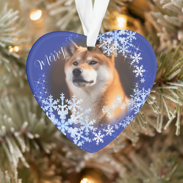 Haustier Hund Weihnachten Blauer Ornament (Baum)