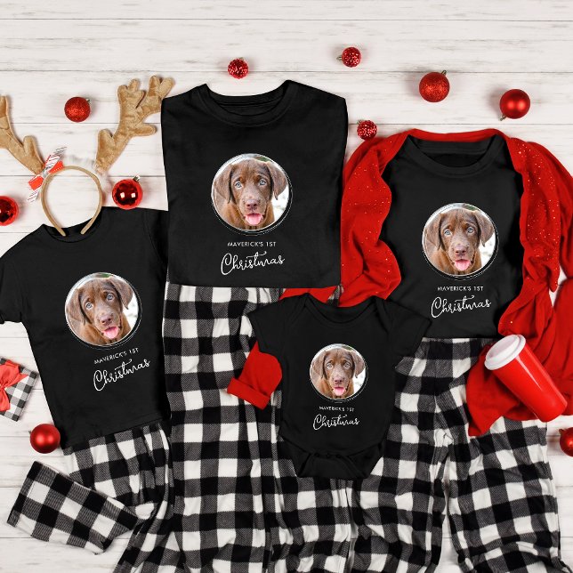 Haustier Hund Weihnachten Personalisiertes Foto Sc T-Shirt (Von Creator hochgeladen)