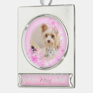 Haustier Hund Weihnachten Rosa Ornament