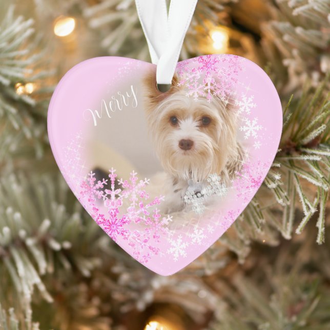 Haustier Hund Weihnachten Rosa Ornament (Baum)