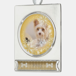 Haustier Hund Weihnachts Gold Ornament